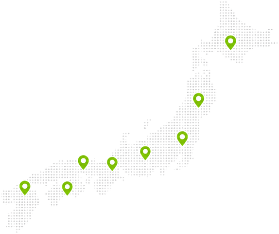 日本地図と求人エリア
